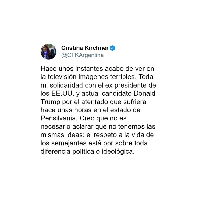 La unánime condena de los políticos argentinos al atentado de Donald Trump: "el respeto a la vida..."