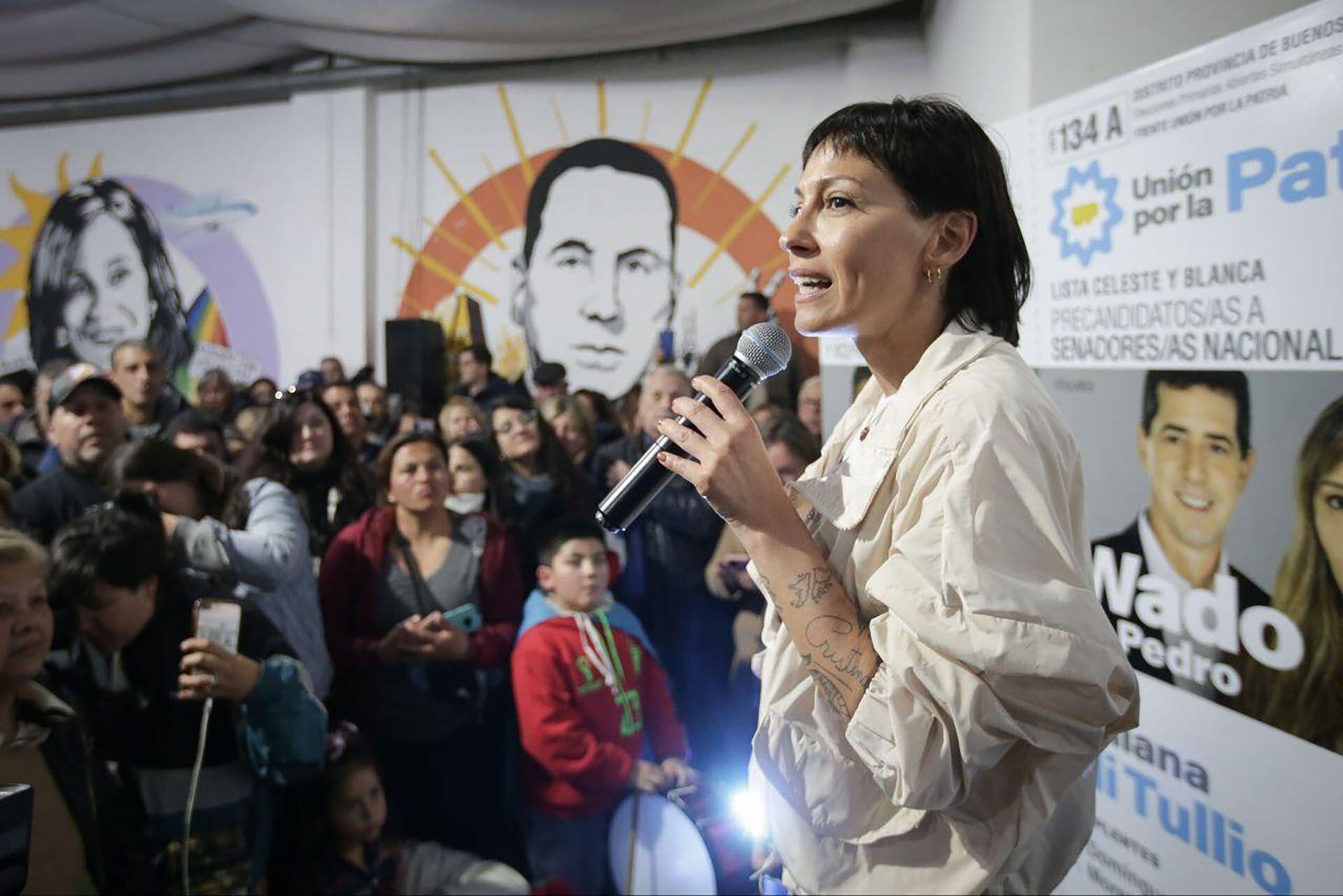 Mayra Mendoza en el búnker en Quilmes