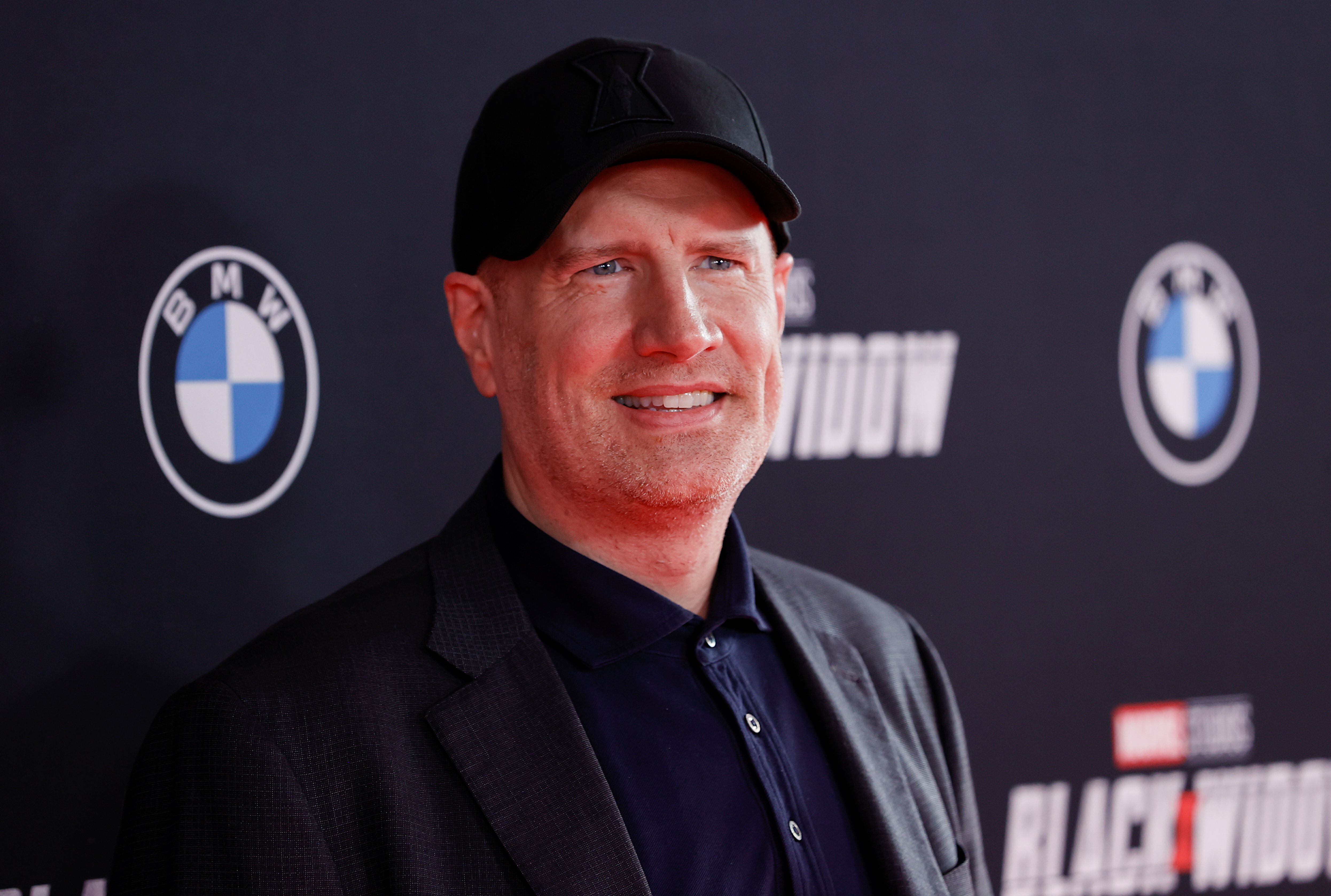 Producer and President of Marvel Studios Kevin Feige poses as he attends a fan event and special screening of the film "Black Widow" at El Capitan theatre in Los Angeles, California, U.S., June 29, 2021. REUTERS/Mario Anzuoni