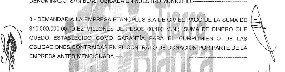 Parte del documento sobre la demanda contra la empresa 
(Foto: especial)