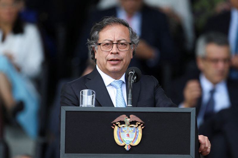 Foto de archivo. El presidente de Colombia, Gustavo Petro, habla durante la ceremonia del nuevo Director de Policía, 9 de mayo, 2023. REUTERS/Luisa González