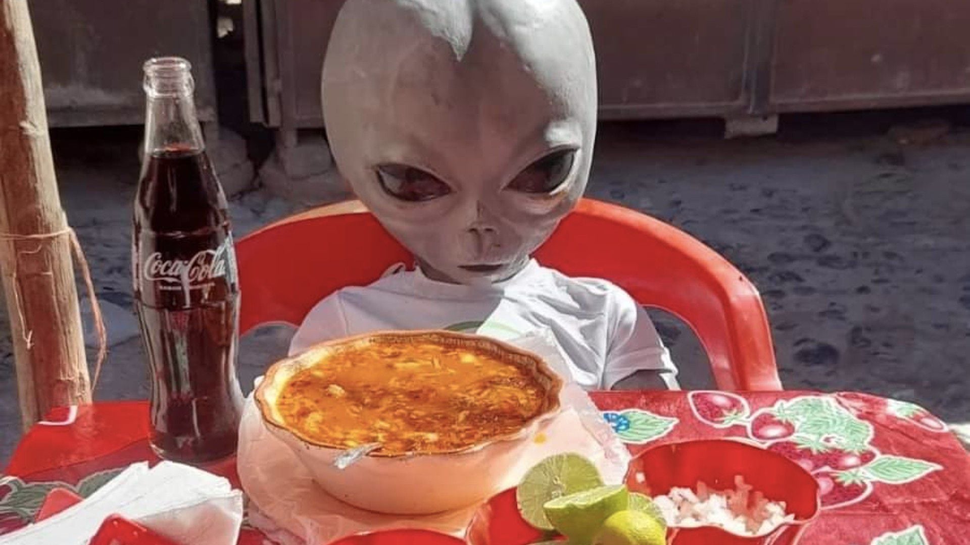 Los extraterrestres no se irían de México sin probar un pozolito. | Twitter.