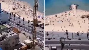 El impactante momento en que cientos de personas evacúan las playas de Tel  Aviv por los bombardeos del grupo terrorista Hamas - Infobae