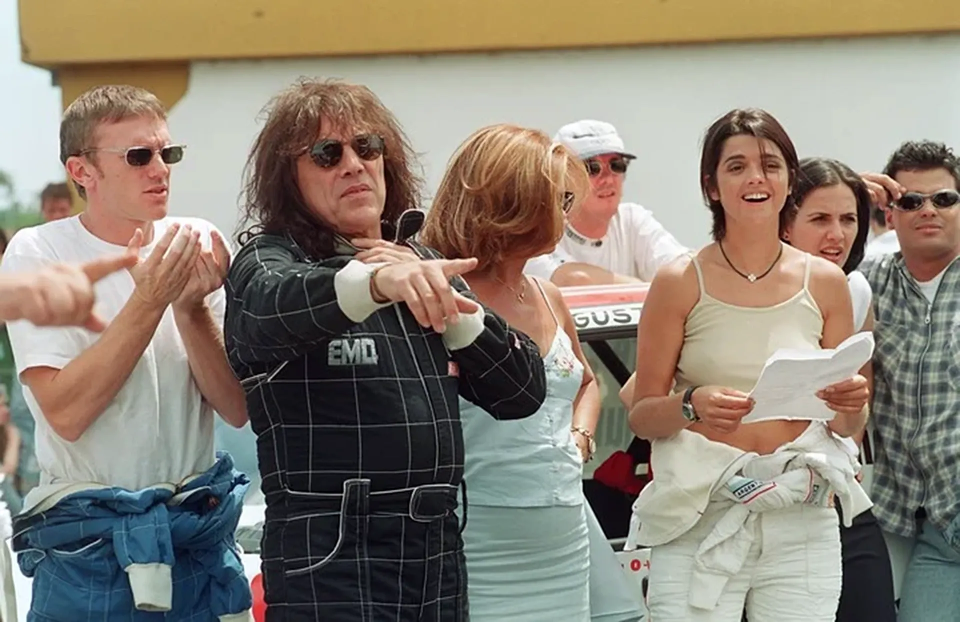 Federico D'Elía, Pappo y Araceli González grabando Carola Casini