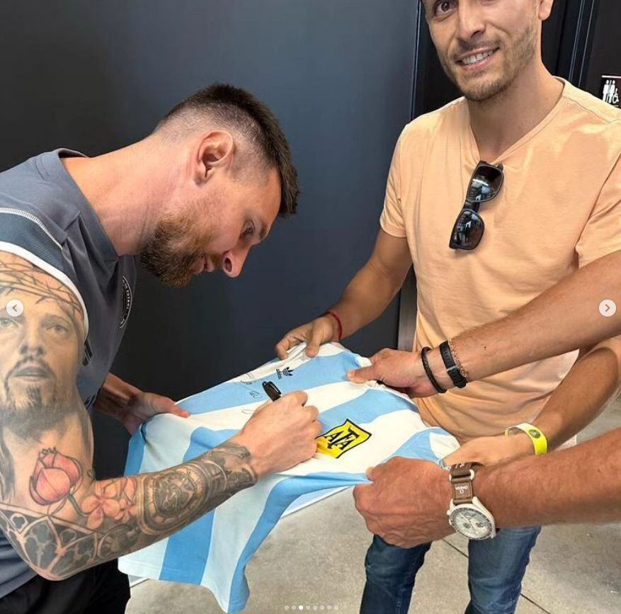 Marcos Mondeni visits Lionel Messi (Instagram)
