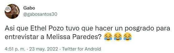 El cibernauta Gabo, se refirió a las declaraciones de Ethel Pozo sobre sus estudios.