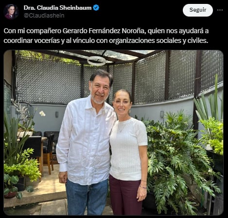 La exjefa de Gobierno contará con el legislador con licencia en su equipo (Twitter/@Claudiashein)