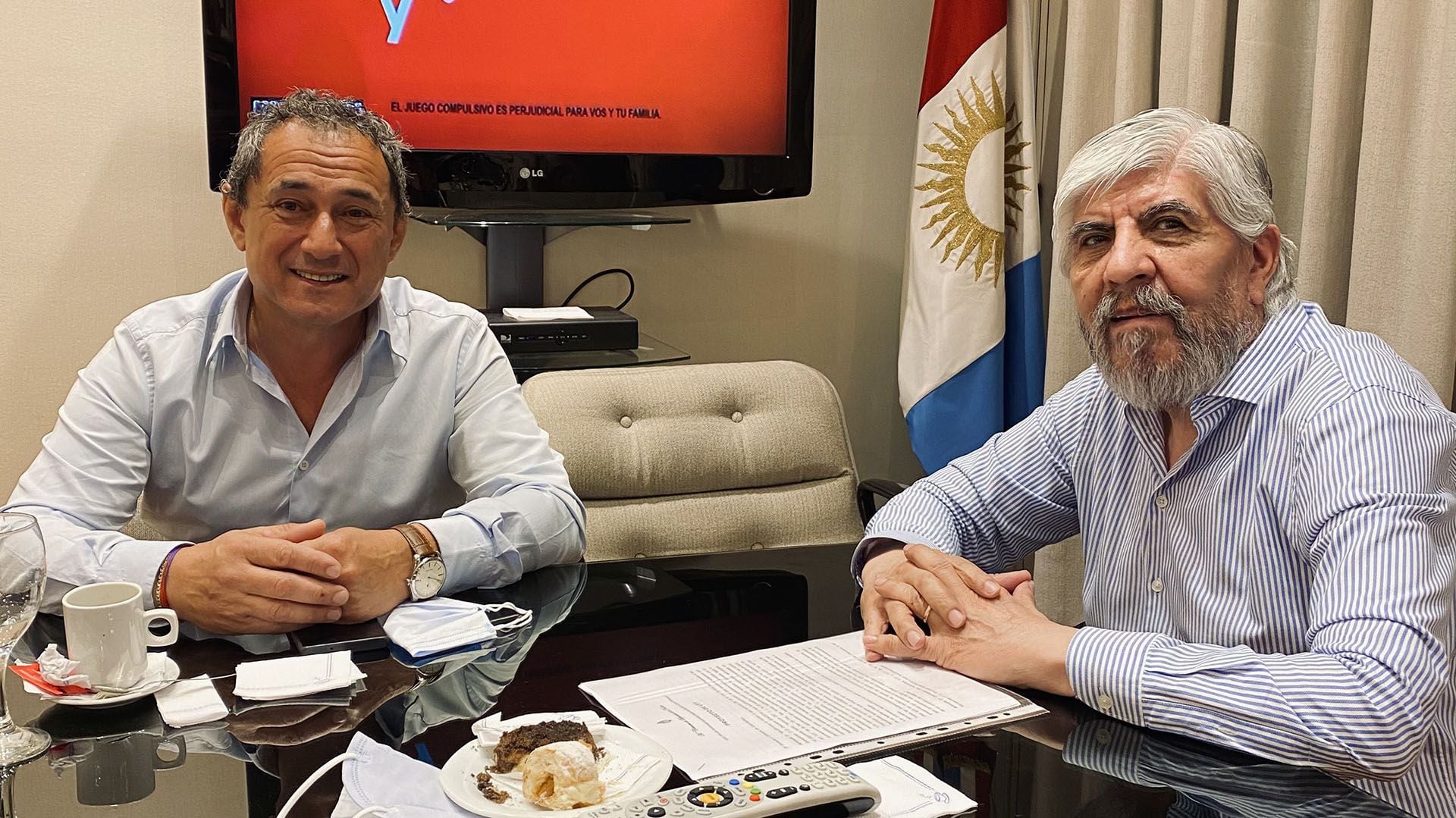 Hugo Moyano se reunió con Sergio Sasia, de la Unión Ferroviaria