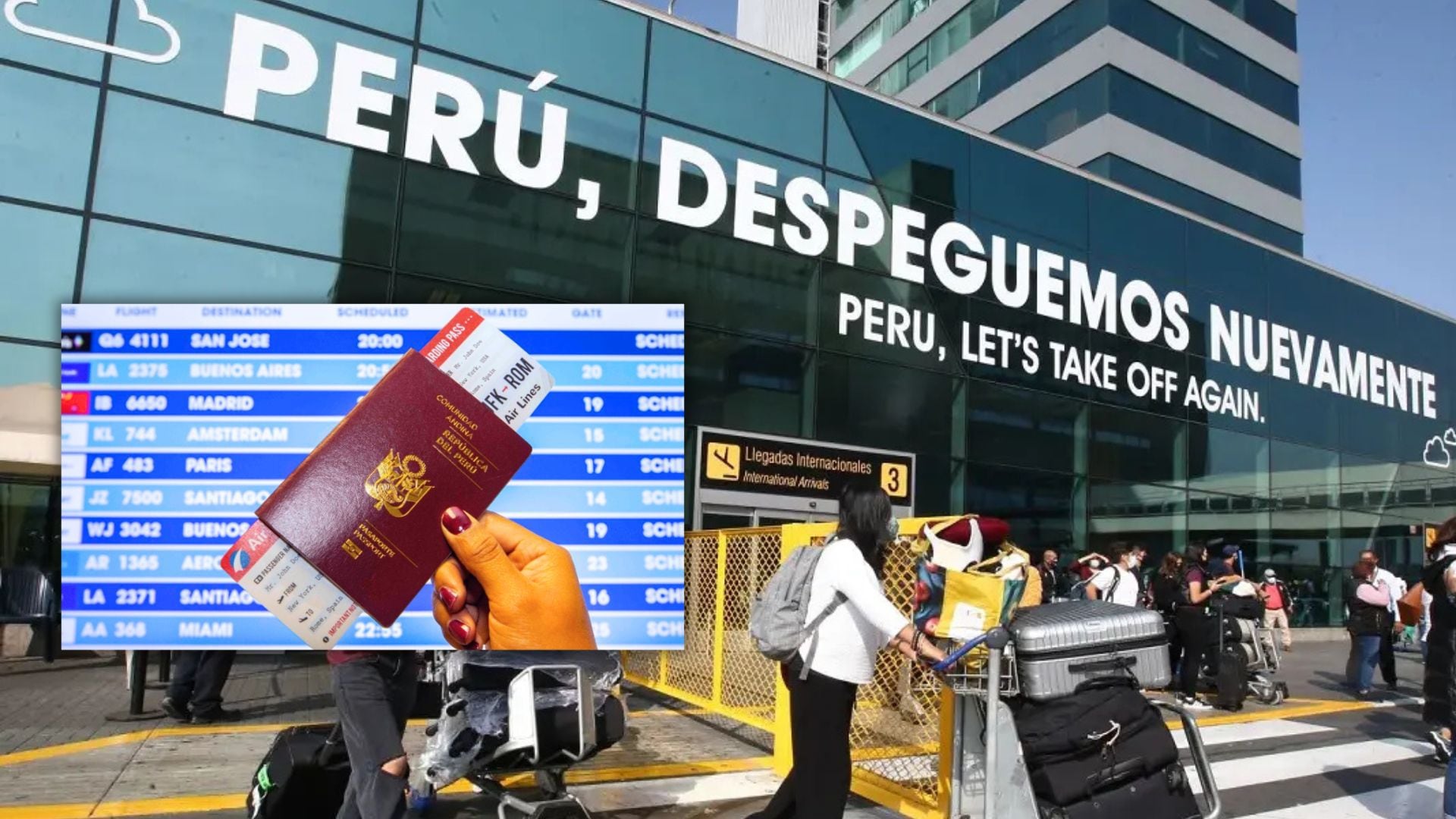 Los montos de los pasajes que compras para viajar que usan el Aeropuerto Jorge Chávez sí podrían subir, pero dependerá de algunos factores. - Crédito Composición Infobae/Edwin Montesinos/Andina