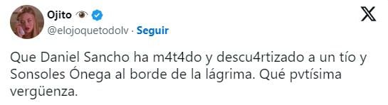 Programa español es blanco de criticas por pretender defender a Daniel Sancho - crédito @elojoquetodolov / X