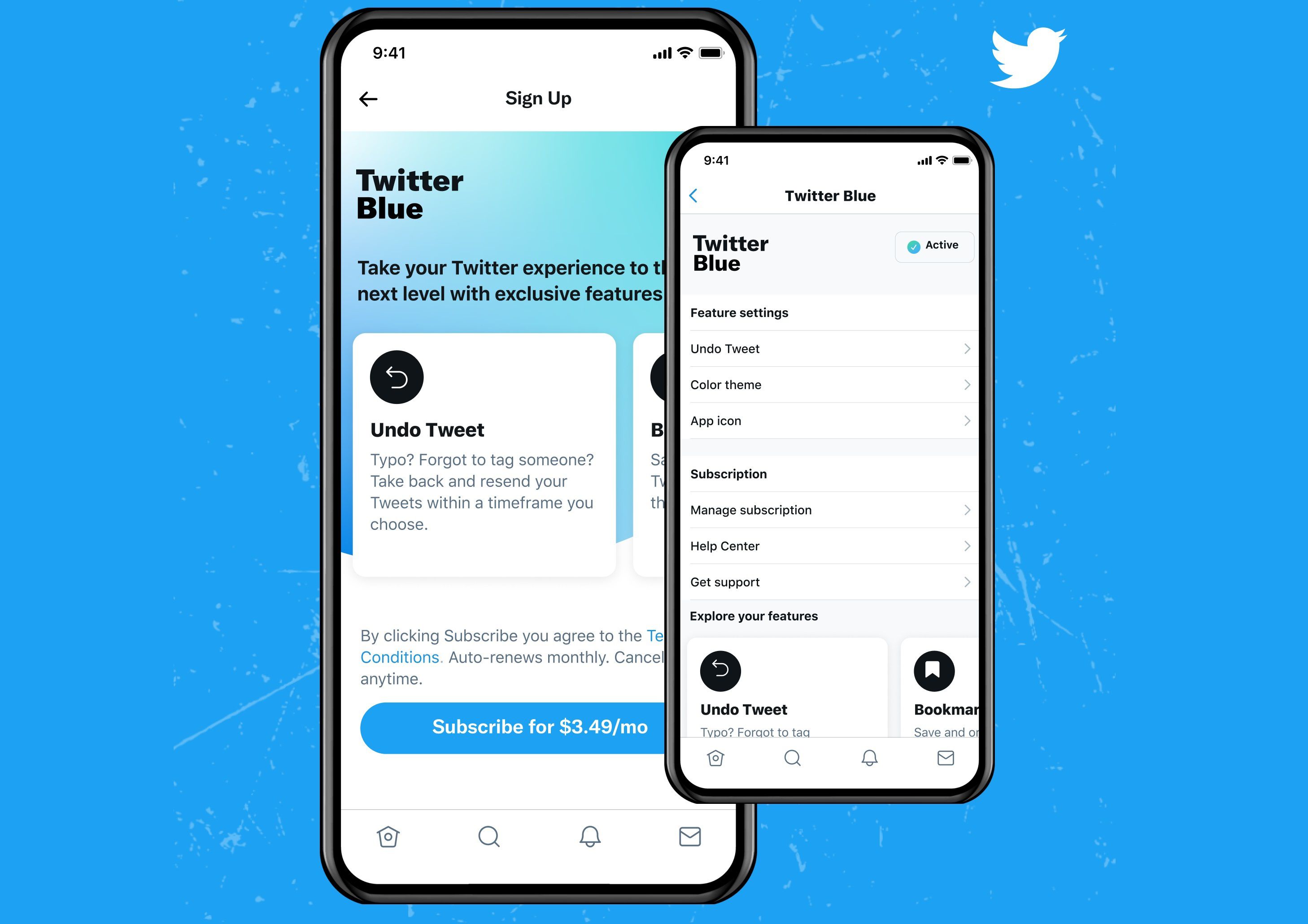 03-06-2021 Servicio de pago Twitter Blue.

Twitter ha confirmado su servicio de pago Twitter Blue, con el que ofrece funciones adicionales a las que se encuentran en la versión gratuita, que desde este jueves ha empezado a estar disponible para los usuarios de Australia y Canadá.

POLITICA INVESTIGACIÓN Y TECNOLOGÍA
TWITTER OFICIAL
