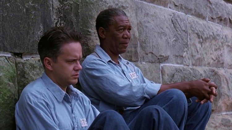 In "The Shawshank Redemption" with Morgan Freeman