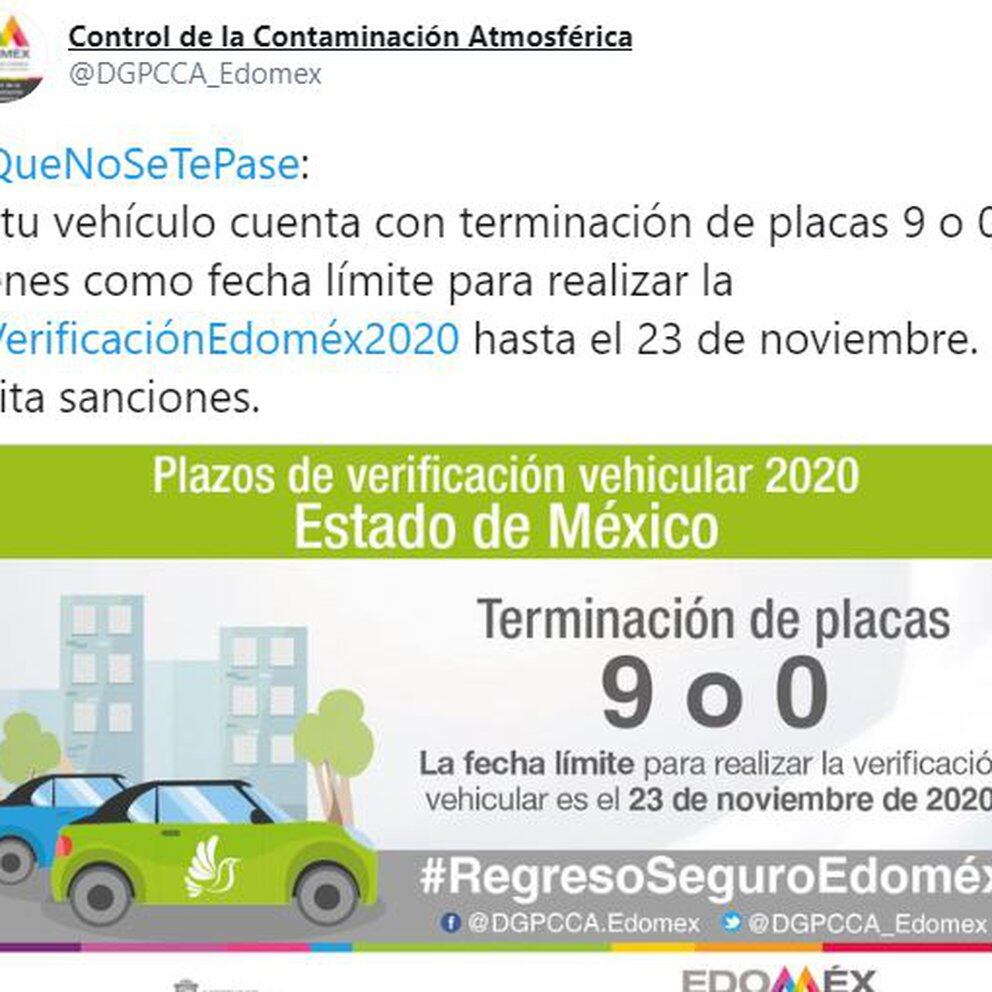 Verificación 2020 esta es la fecha límite para autos con