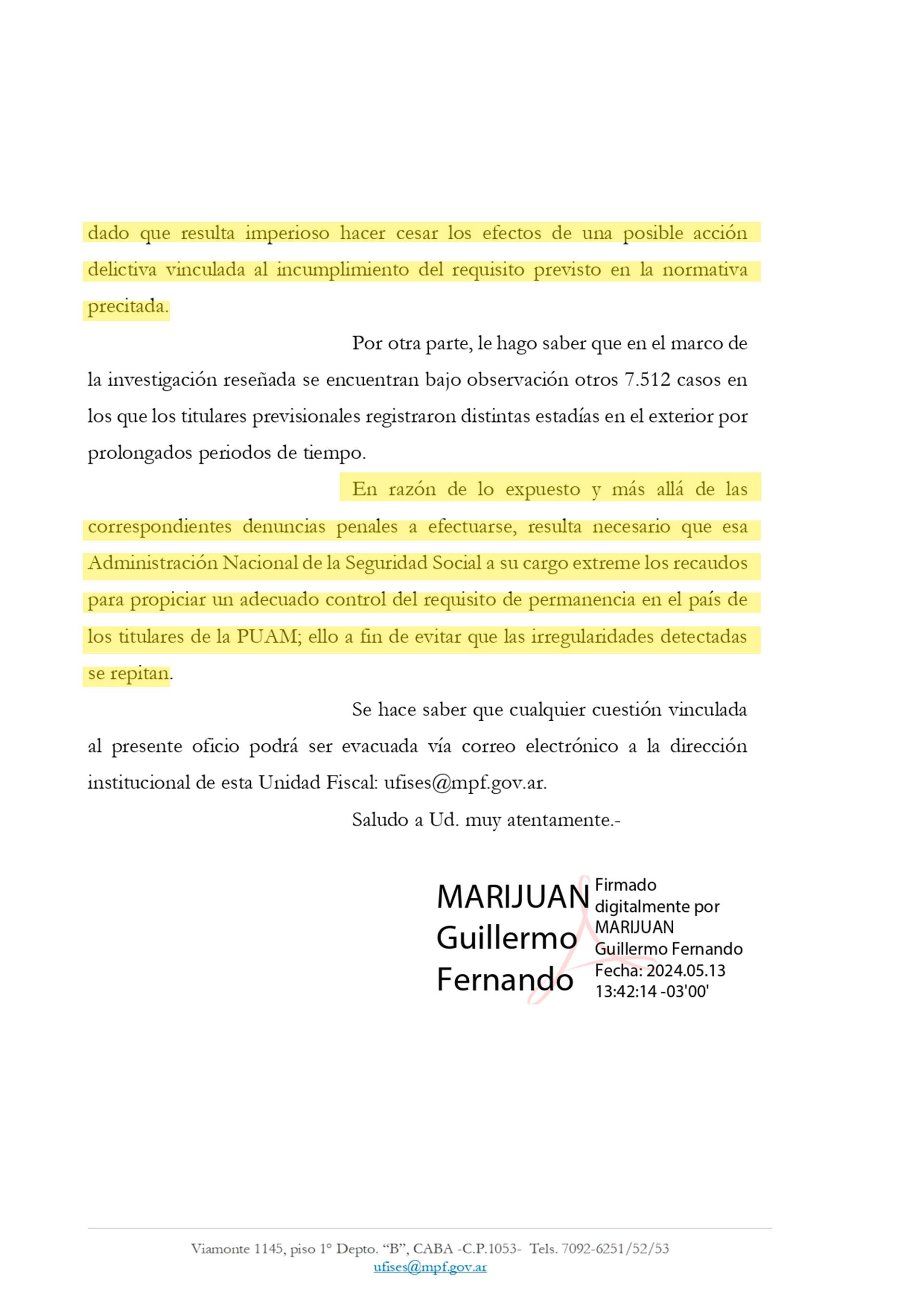 GUILLERMO MARIJUAN DENUNCIA ANSES