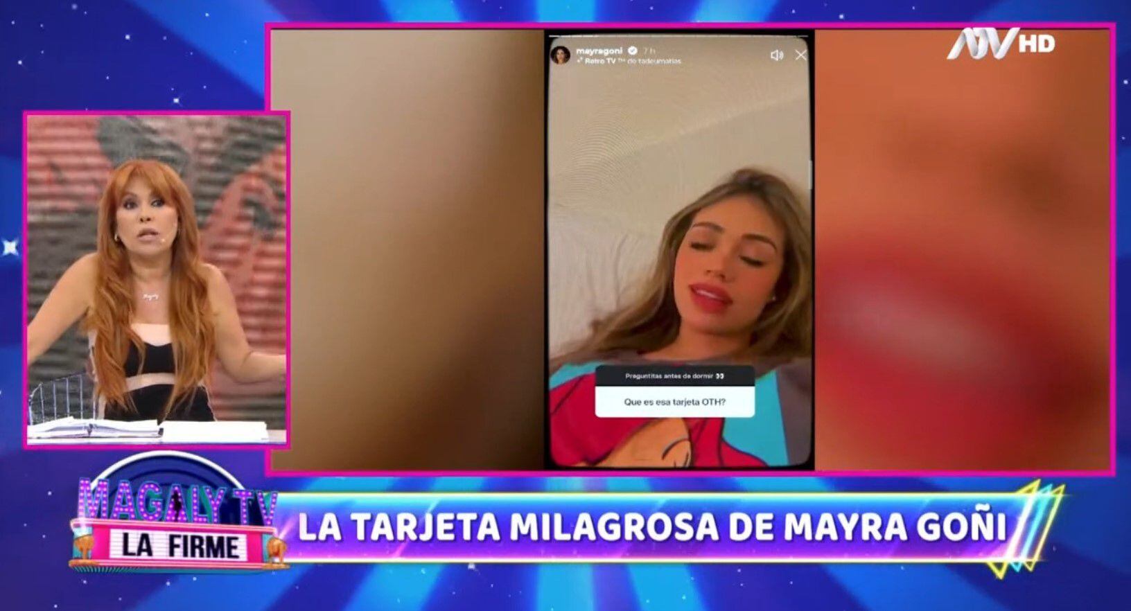 Mayra Goñi 'tapa bocas'm y muestra cuanto gana como influencer. (Captura: Magaly TV La Firme)