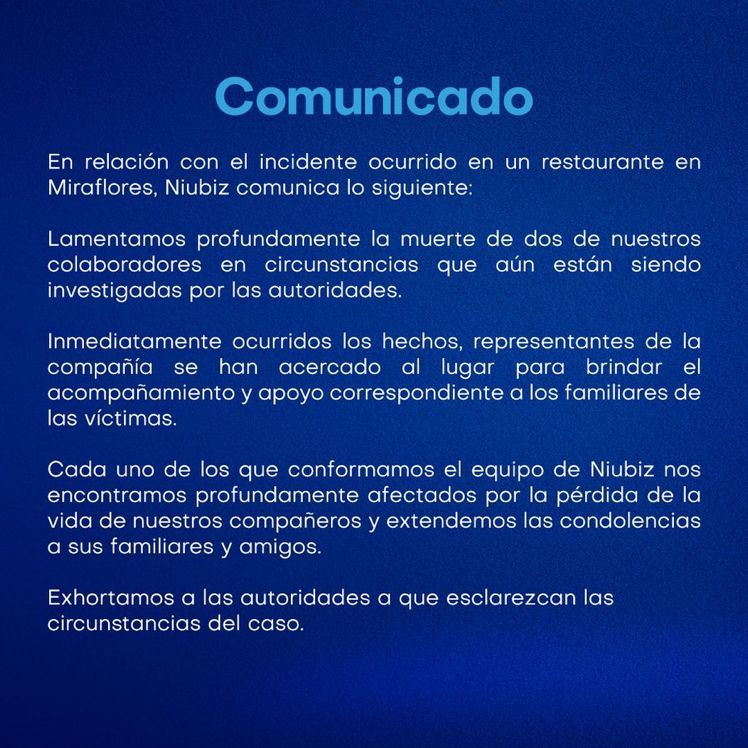 Comunicado de Niubiz.