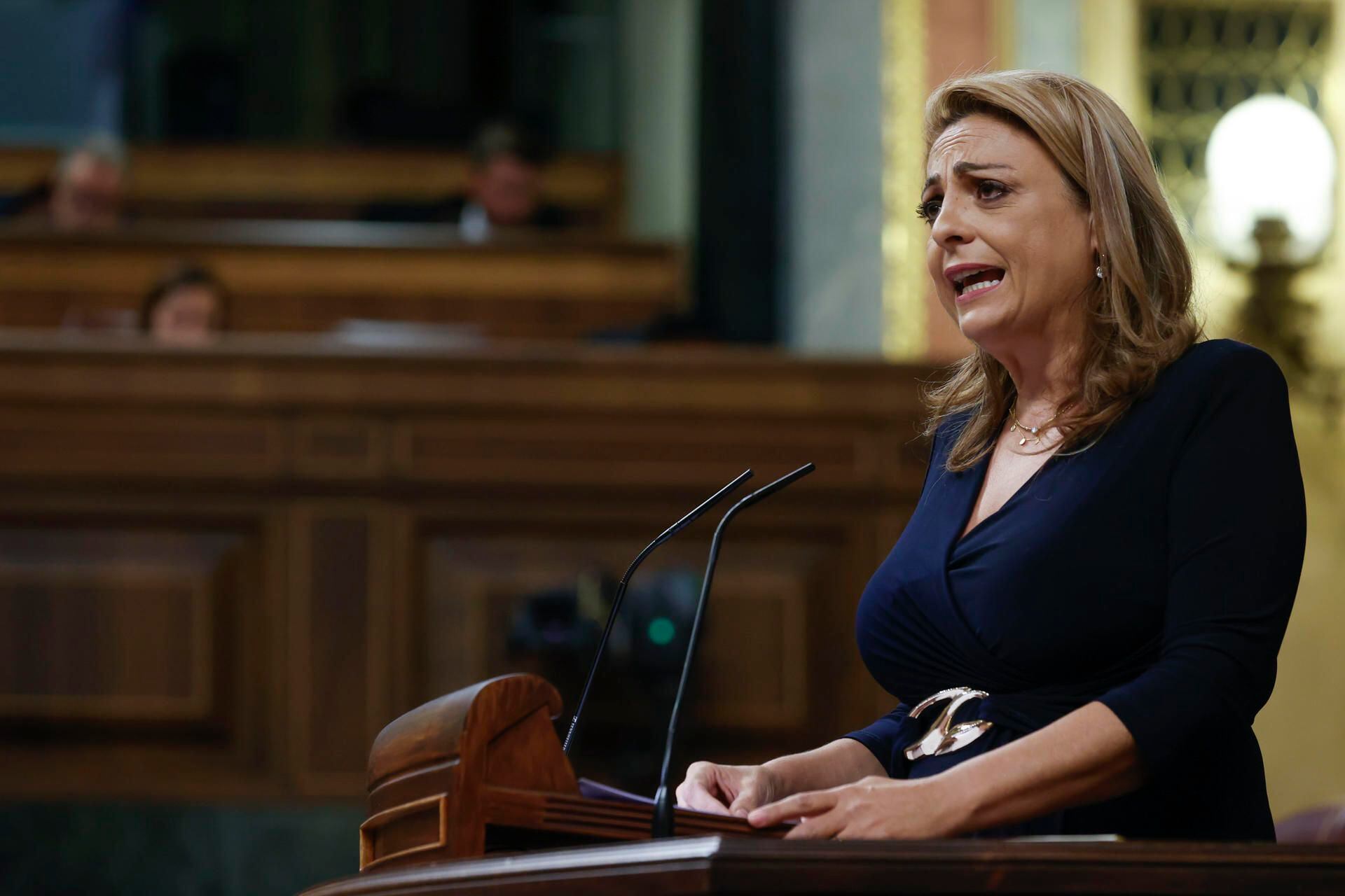 Cristina Valido, de Coalición Canaria, durante su intervención en el Congreso de los Diputados. (EFE/ Javier Lizón)