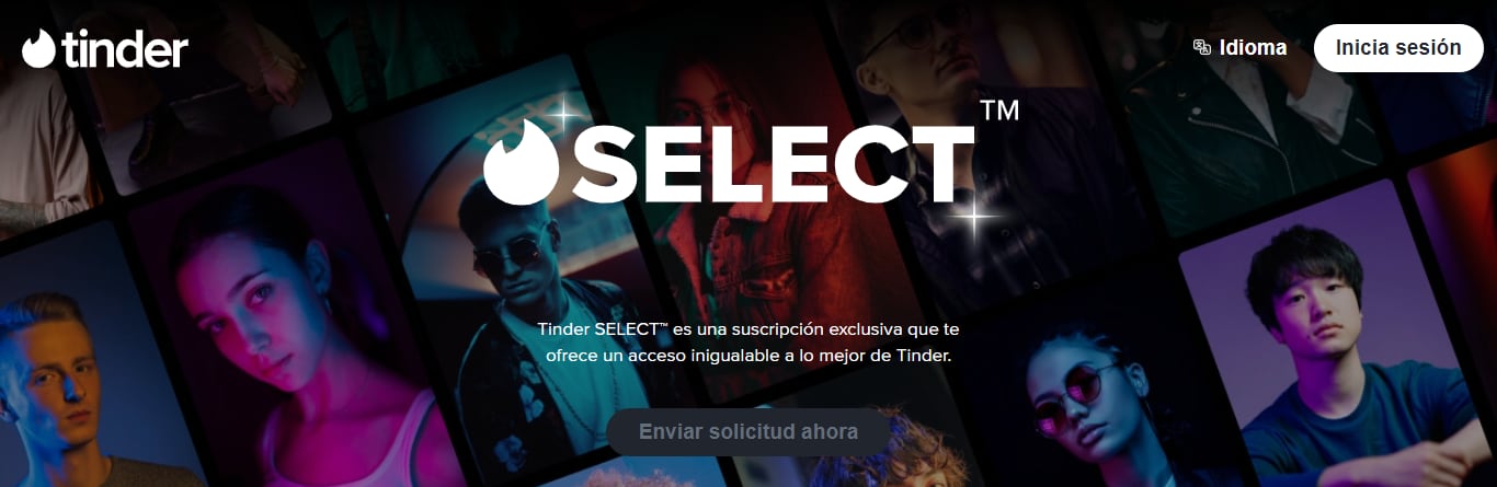 Para acceder a Select se debe enviar una solicitud de ingreso. (Tinder)