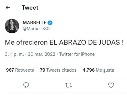 “O abraço de Judas”: Marbelle responde a Francia Márquez e rejeita seu gesto