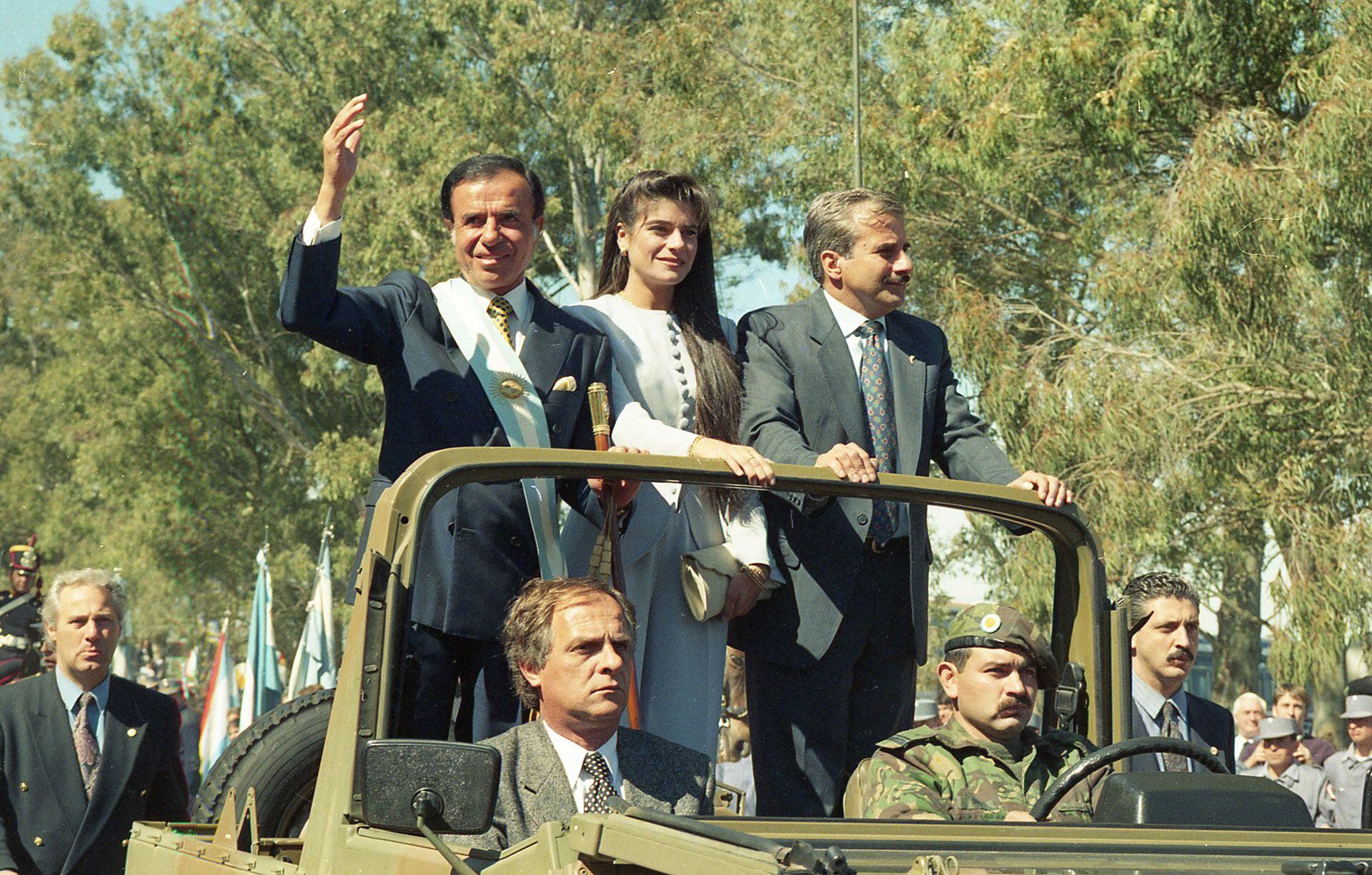 Menem y Zulemita luego de la jura presidencial (Carlos Luna)