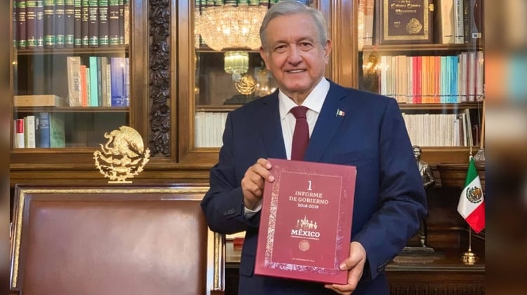 Andrés Manuel López Obrador, con su primer informe de gobierno (Foto: Twitter)