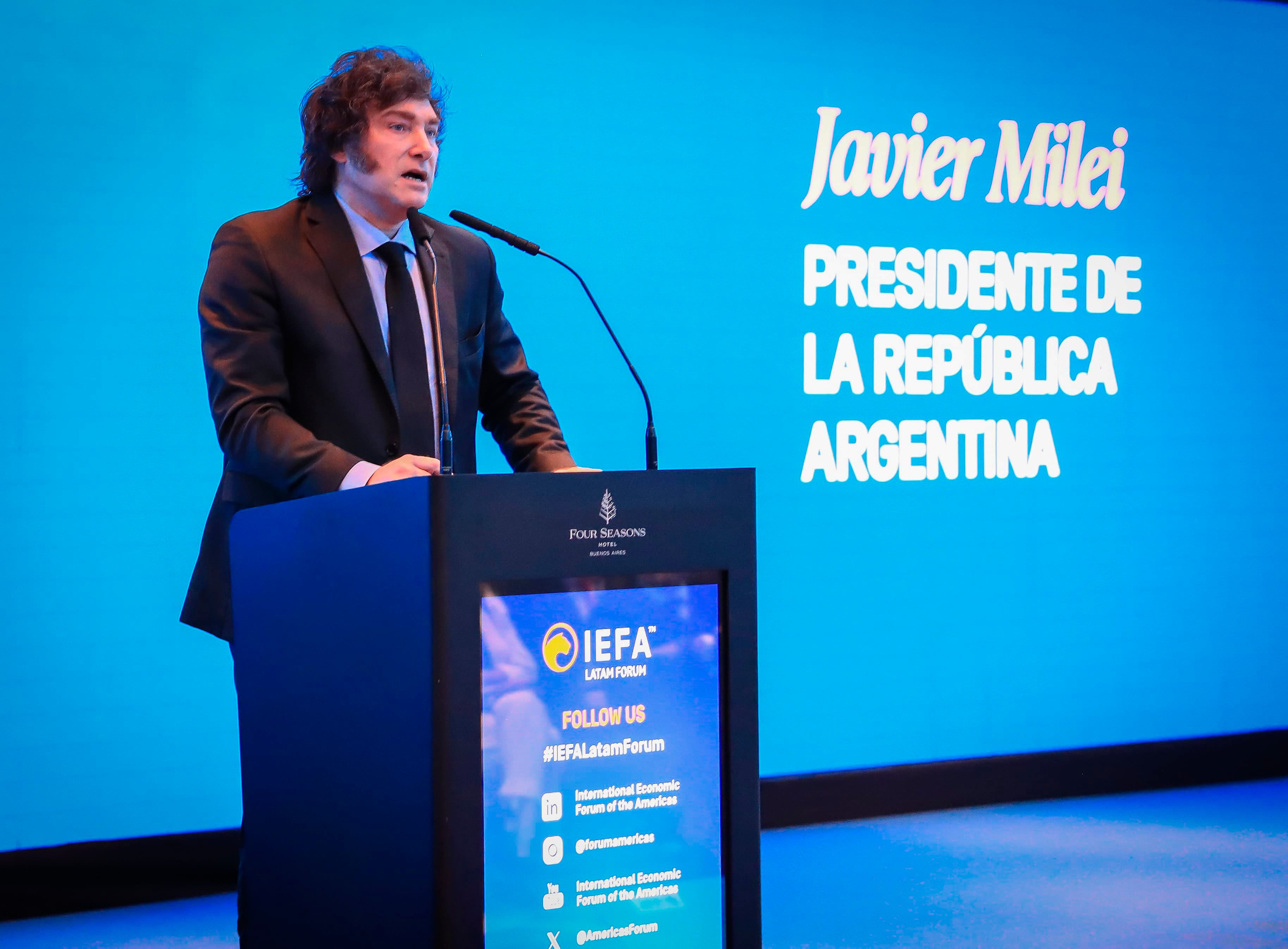 Javier Milei habla en IEFA Latam Forum