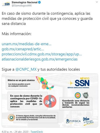 Sismología Nacional (Foto: Twitter @ SismologicoMX)