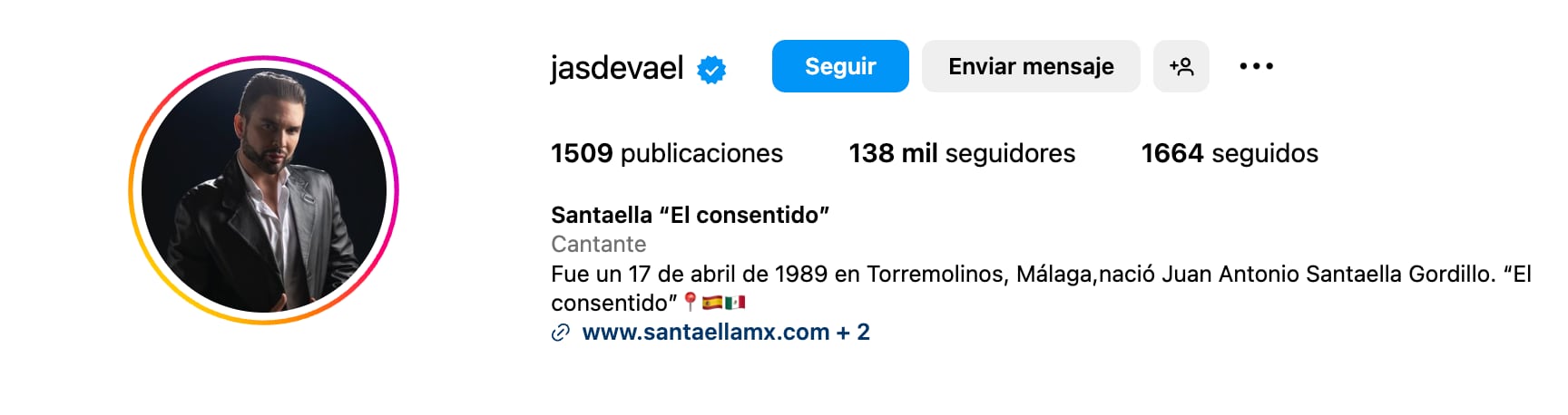 El cantante Santaella se despidió de Daniel Bisogno. (Captura Instagram)