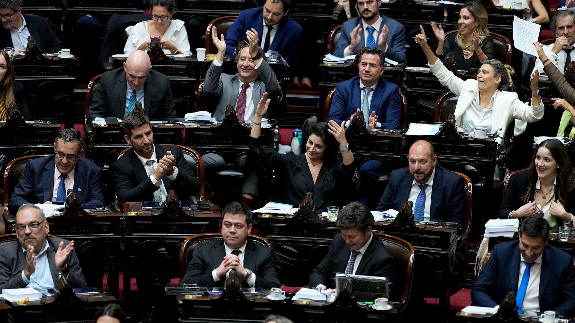 ley bases senado festejo bloque libertario la libertad avanza