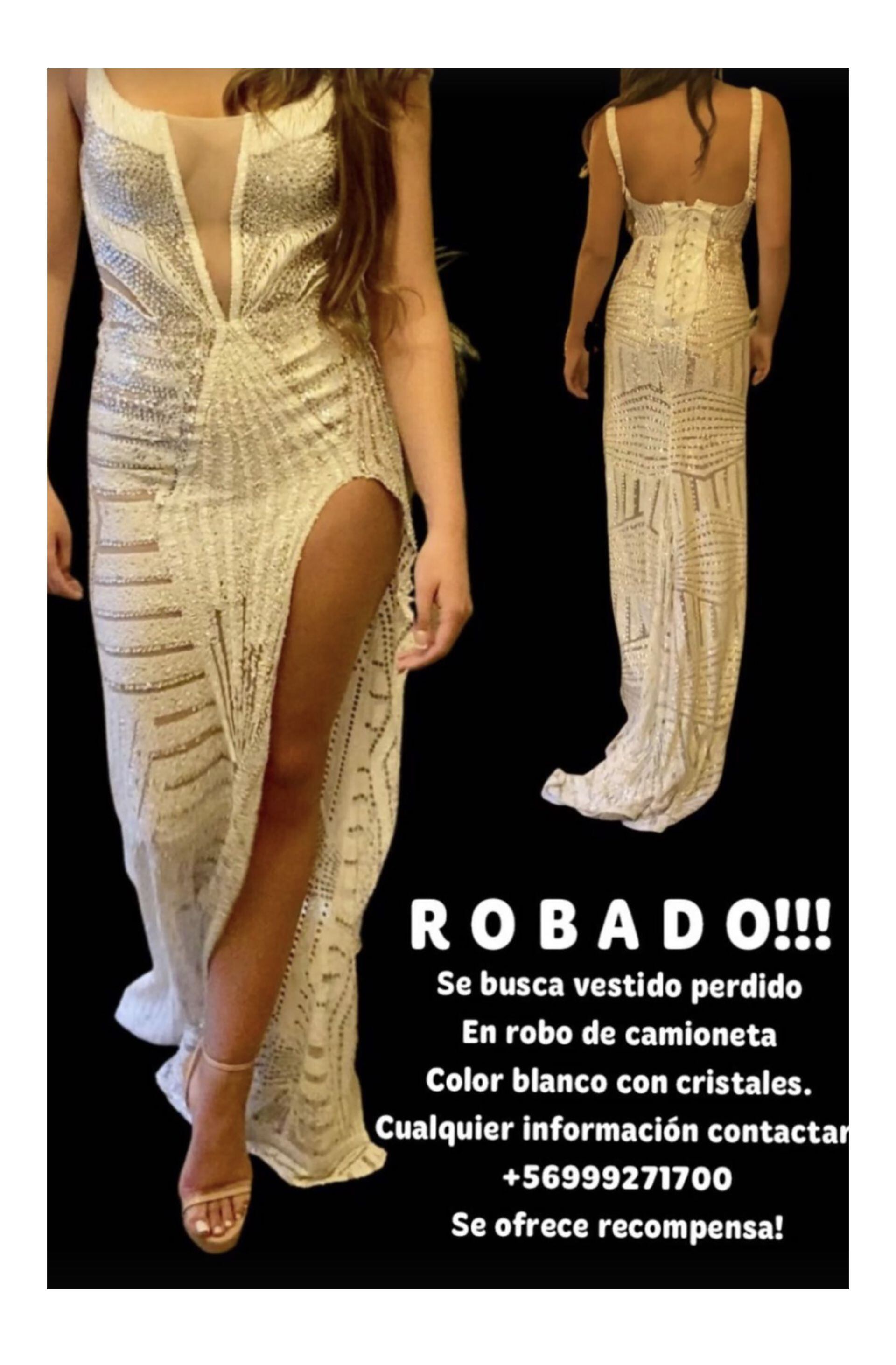 Este es el vestido diseñado por Luis Uribe que Catalina Praderas iba a lucir en la final del concurso. 