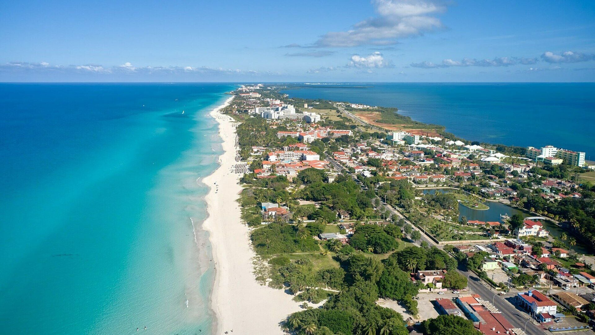 Vista aérea das praias exclusivas de Varadero.