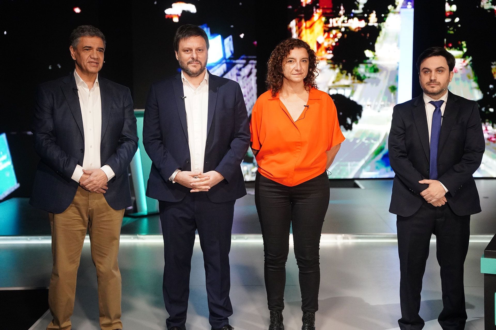 Jorge Macri, Leandro Santoro, Ramiro Marra y Vanina Biasi, los candidatos a jefe de gobierno de la Ciudad (Franco Fafasuli)