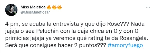 Usuarios de Twitter critican a Rosángela Espinoza tras entrevista en Amor y Fuego.