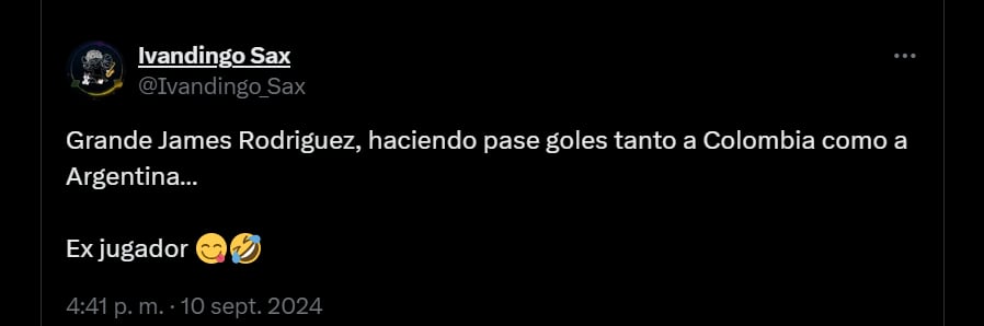 James Rodríguez pasó de héroe a villano con un pase - crédito redes sociales/X