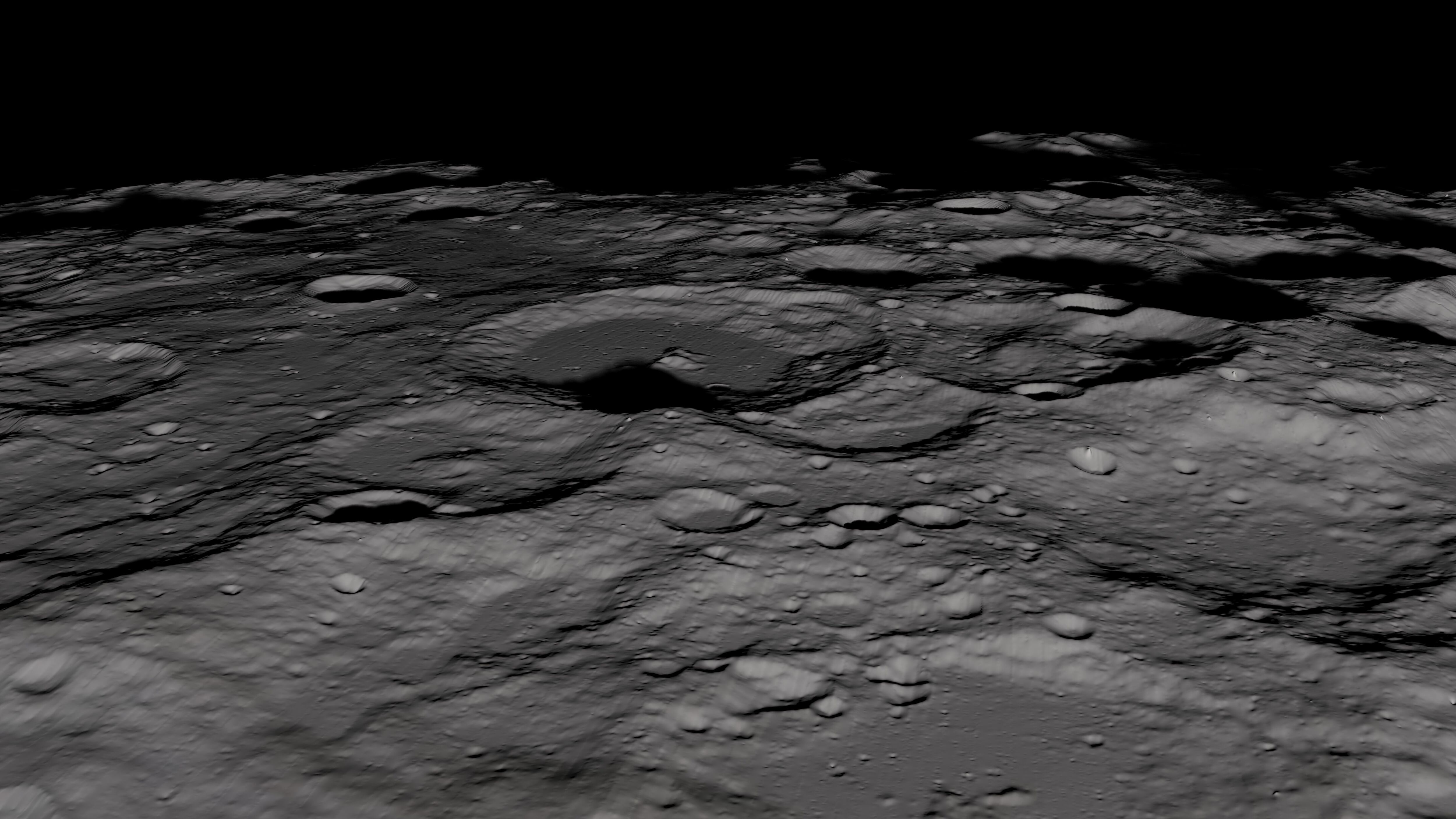 El orbitador Lunar Reconnaissance de la NASA capturó vistas del Polo Sur de la Luna. Registró temperaturas inferiores a -246°C/ NASA/Scientific Visualization Studio