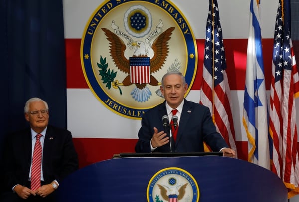 El primer ministro de Israel, Benjamin Netanyahu, durante la ceremonia (AFP)