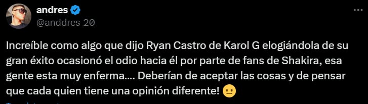 Fanáticos de La Bichota se enfrentan con los de Shakira - crédito @anddres_20/ X