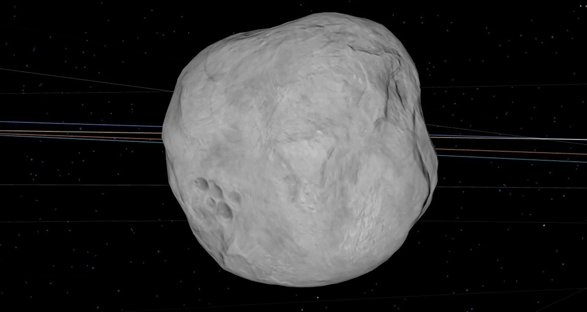 Representación gráfica del asteroide 2023 DZ2 registrada por la NASA meses atrás (NASA)