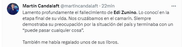 Martín Candalaft sobre Edi Zunino