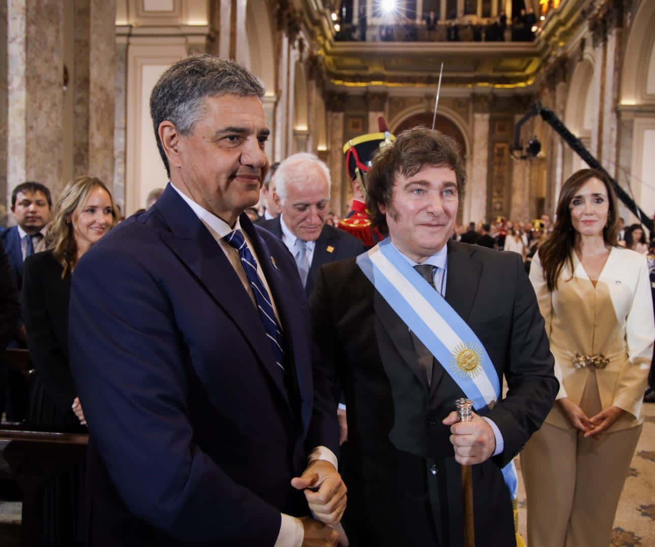 Macri Milei y Villarruel en la Catedral