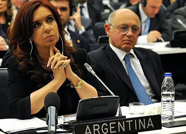 Cristina Kichner junto a su canciller, el fallecido Héctor Timerman