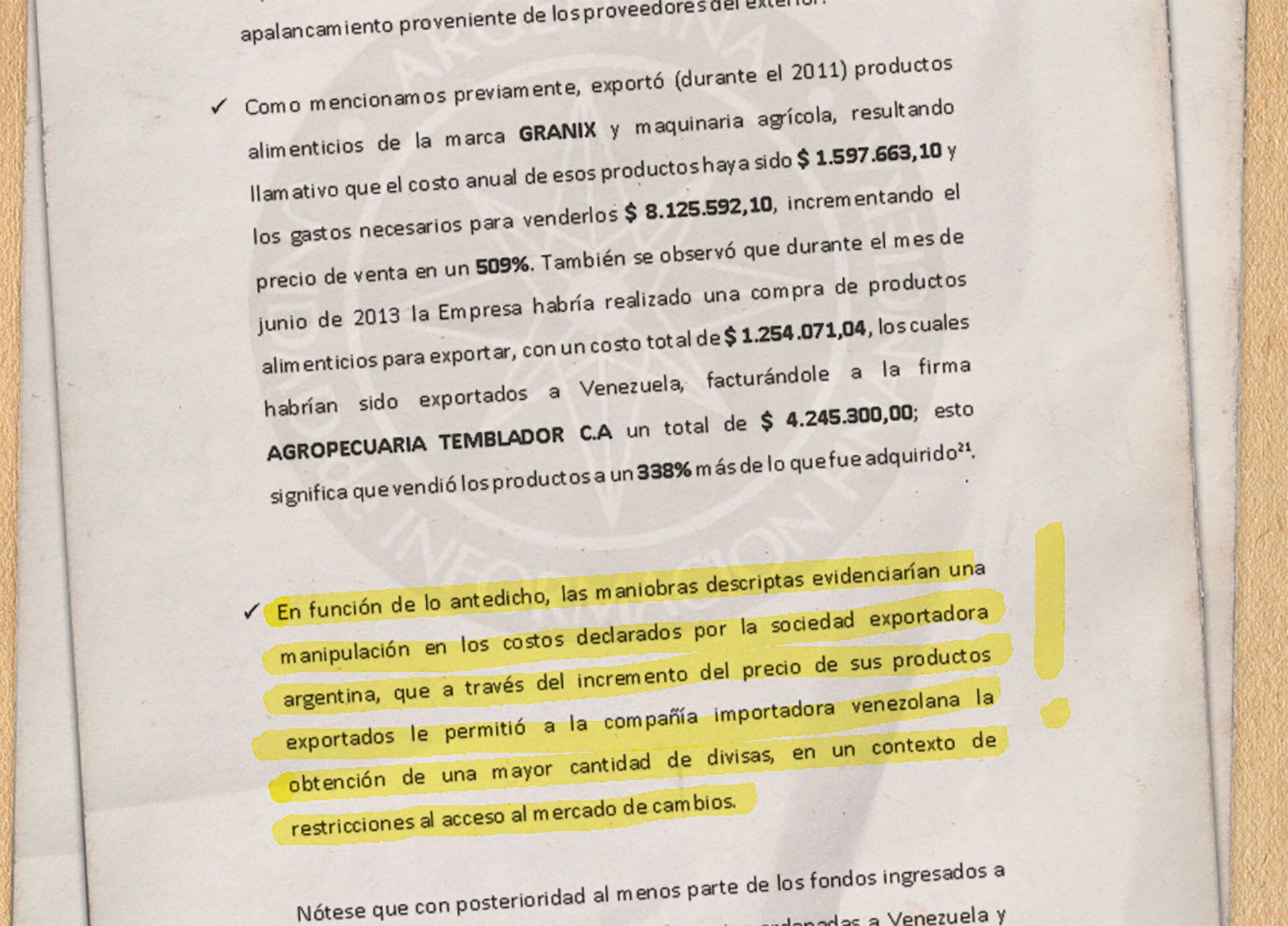 Extracto del reporte secreto de la UIF al que accedió Infobae