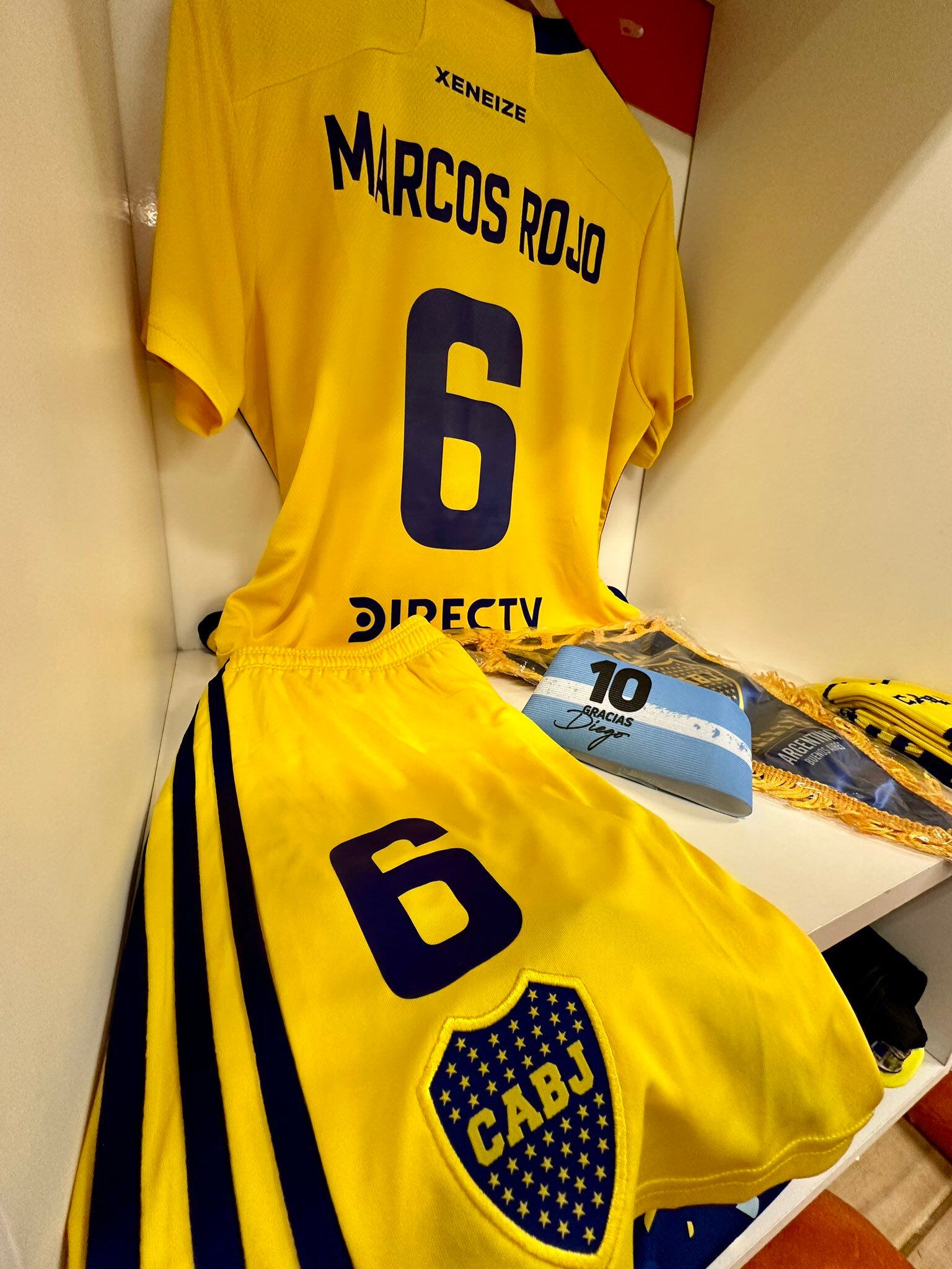 La camiseta de Marcos Rojo que utilizará en el estadio Malvinas Argentinas de Mendoza (@BocaJuniors)