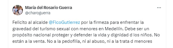 La exsenadora María del Rosario Guerra apoyó al alcalde Gutiérrez - crédito @charoguerra/X