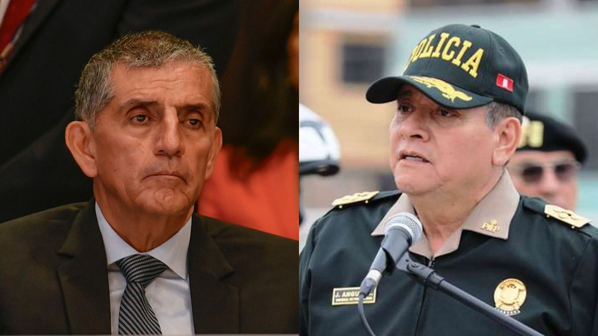 Gobierno usó como pretexto la agresión contra Dina Boluarte para quitar a Jorge Angulo de la Comandancia General de la Policía. Foto: composición/Ministerio del Interior