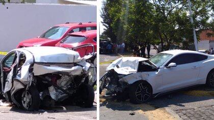 El auto en el que viajaban los dos muertos y el vehículo que conducía Maleck (Foto: Especial)