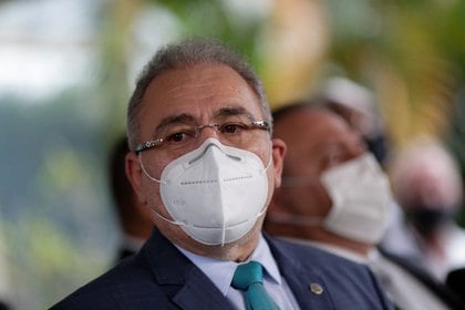 El cardiólogo Marcelo Queiroga, quien fue nombrado como nuevo ministro de Salud, habla en la sede del ministerio en Brasilia, Brasil. Marzo 16, 2021. REUTERS/Ueslei Marcelino