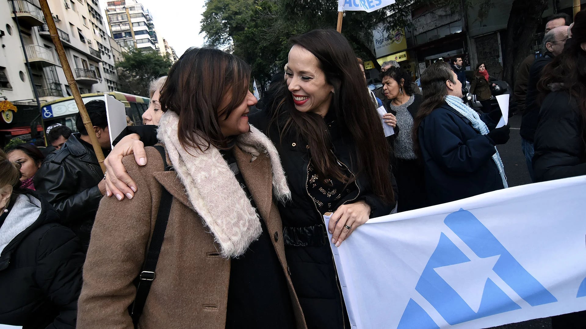 La actriz Victoria Onetto, presente en la marcha contra la violencia de género (Nicolás Stulberg)