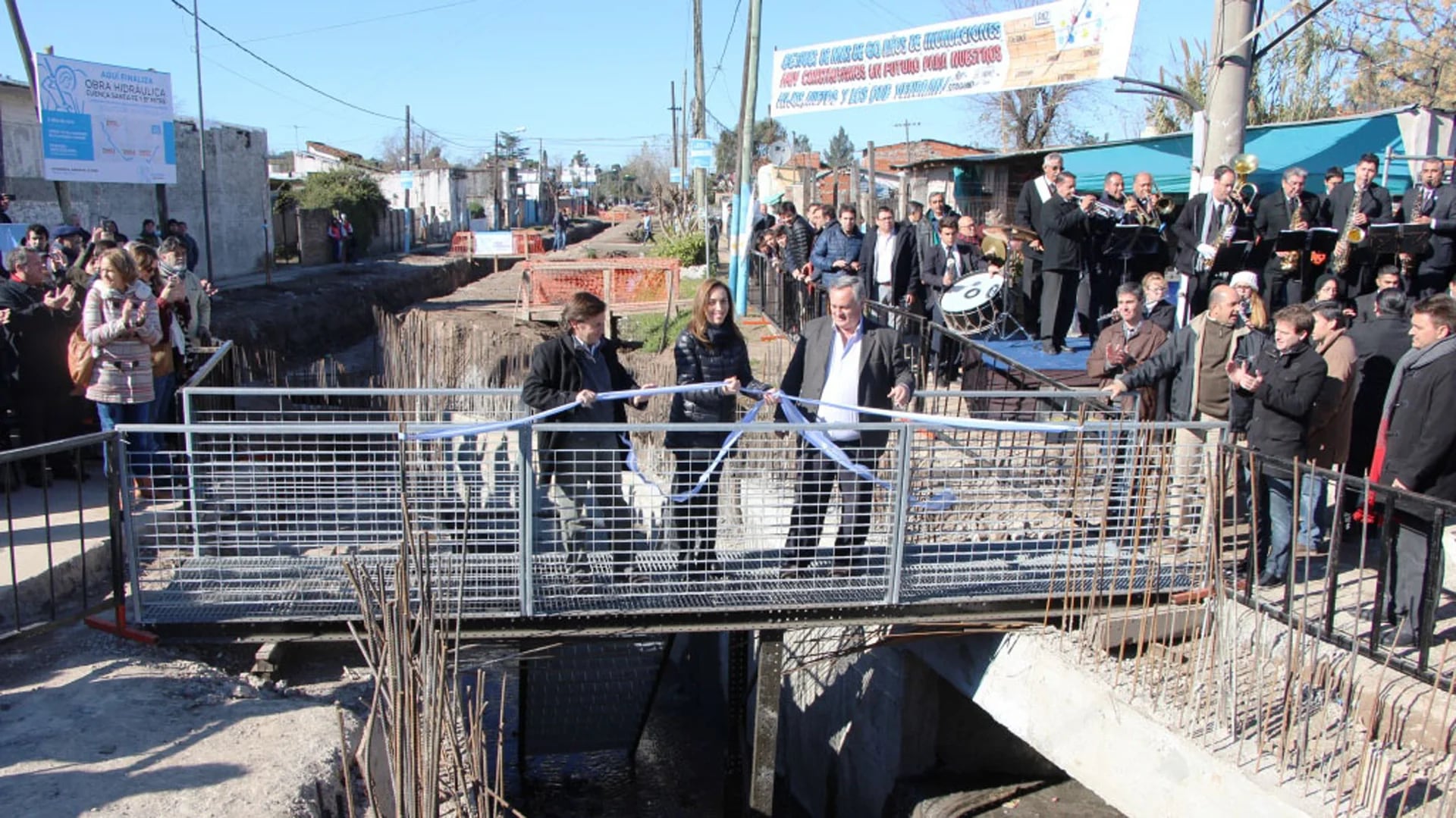 María Eugenia Vidal la inauguración de la obra hidráulica de la cuenca Santa Fe – Barrio Mitre (NA)