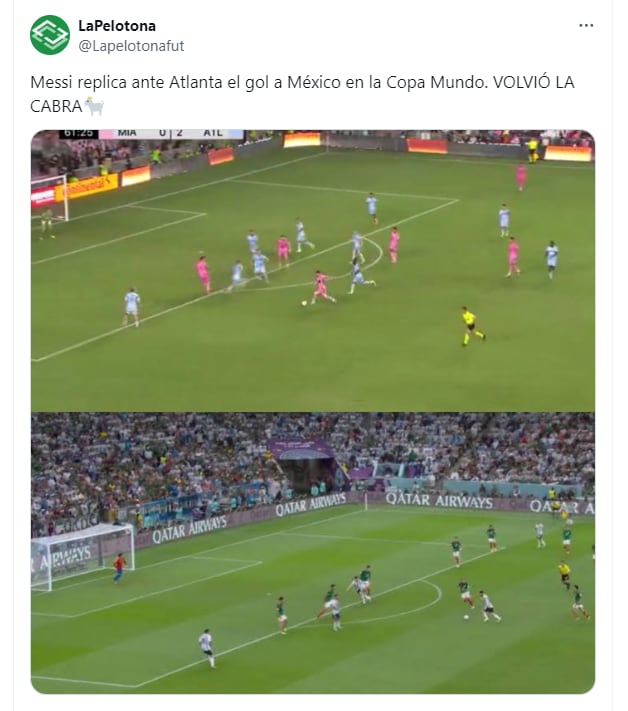 Messi copió con Inter Miami su gol a México en el Mundial